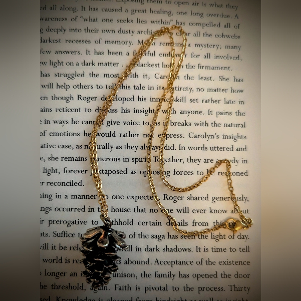 Gold Pinecone Pendant Necklace